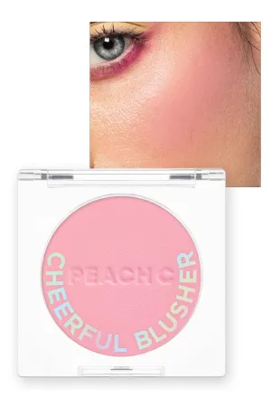 PEACH C Cheerful Blusher | Pure Pink Blush for Cheeks | Korean Makeup Creamy Powder | Fine Pigmented Compact Make Up | 0.14 Oz. (01 Lycheeful)