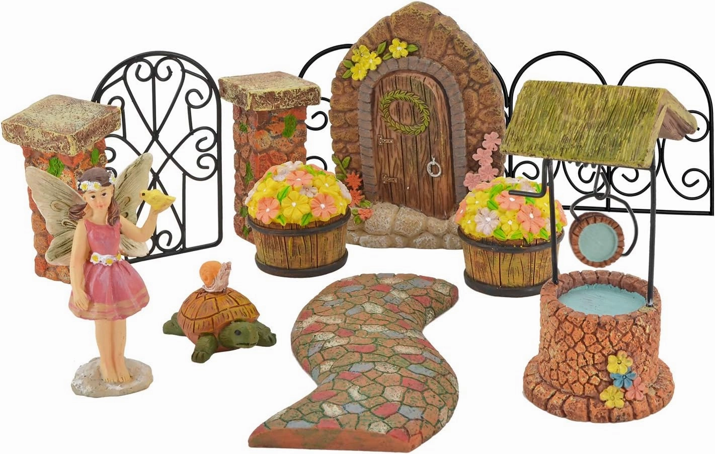 Pebble Lane Polyresin Fairy Garden Kit (11-Piece)