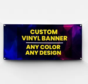 Personalized Custom Vinyl Banner Printing Indoor or Outdoor use 24"x48" Printed Business Event Birthday Party Large Custom Vinyl for Party Decoration Factory of Stickers (2'x4')