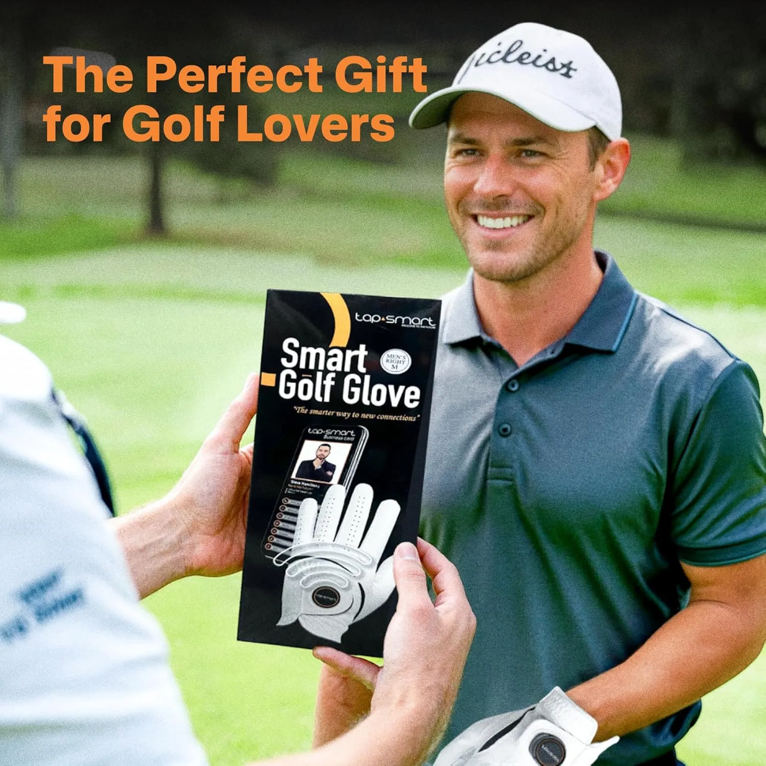 Personalized Golf Glove for Men – Left Hand Golf Gloves with Smart NFC Technology, Custom Name or Logo – Premium Mens Golf Glove for Left-Handed Golfers – Durable, Comfortable Fit