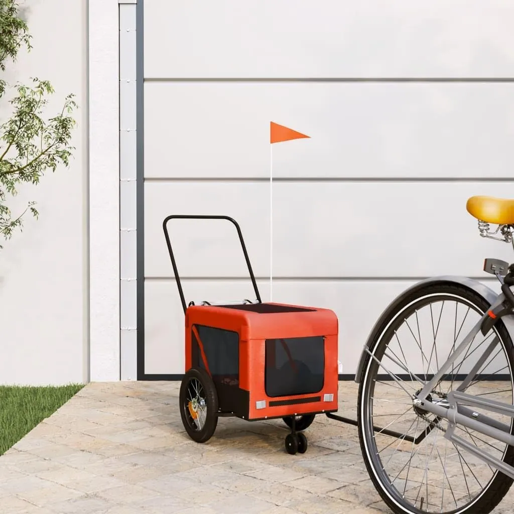 Pet Bike Trailer for Adventures with Your Furry Friend, Sturdy and Comfortable Design, Daily Outings, Orange and Black
