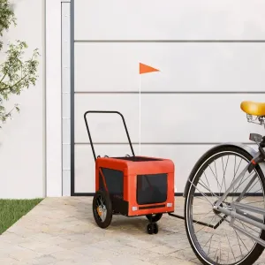 Pet Bike Trailer for Adventures with Your Furry Friend, Sturdy and Comfortable Design, Daily Outings, Orange and Black