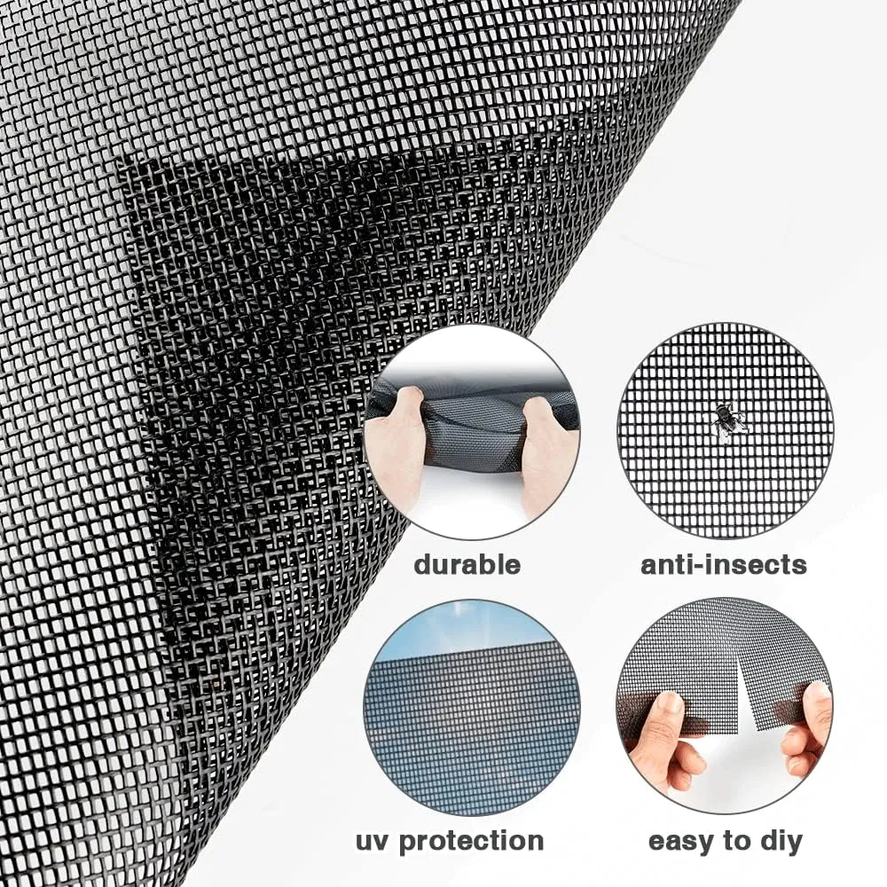 Pet Proof Window Screen Roll 36" x 200" Thicken Charcoal Screen Mesh Durable and Scratch-Resistant for Families with Cat or Dog (36" x 200")