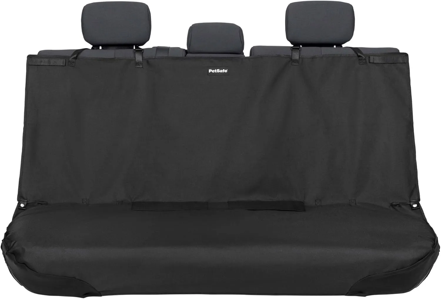 PetSafe Happy Ride Bench Seat Cover - Fits Cars, Trucks, Minivans and SUVs - Waterproof Area Protection - Durable Vehicle Seat Protector - Black