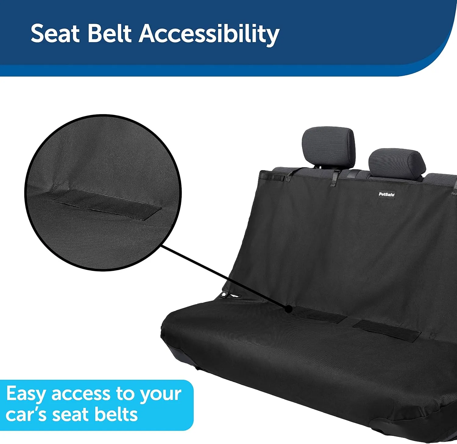 PetSafe Happy Ride Bench Seat Cover - Fits Cars, Trucks, Minivans and SUVs - Waterproof Area Protection - Durable Vehicle Seat Protector - Black