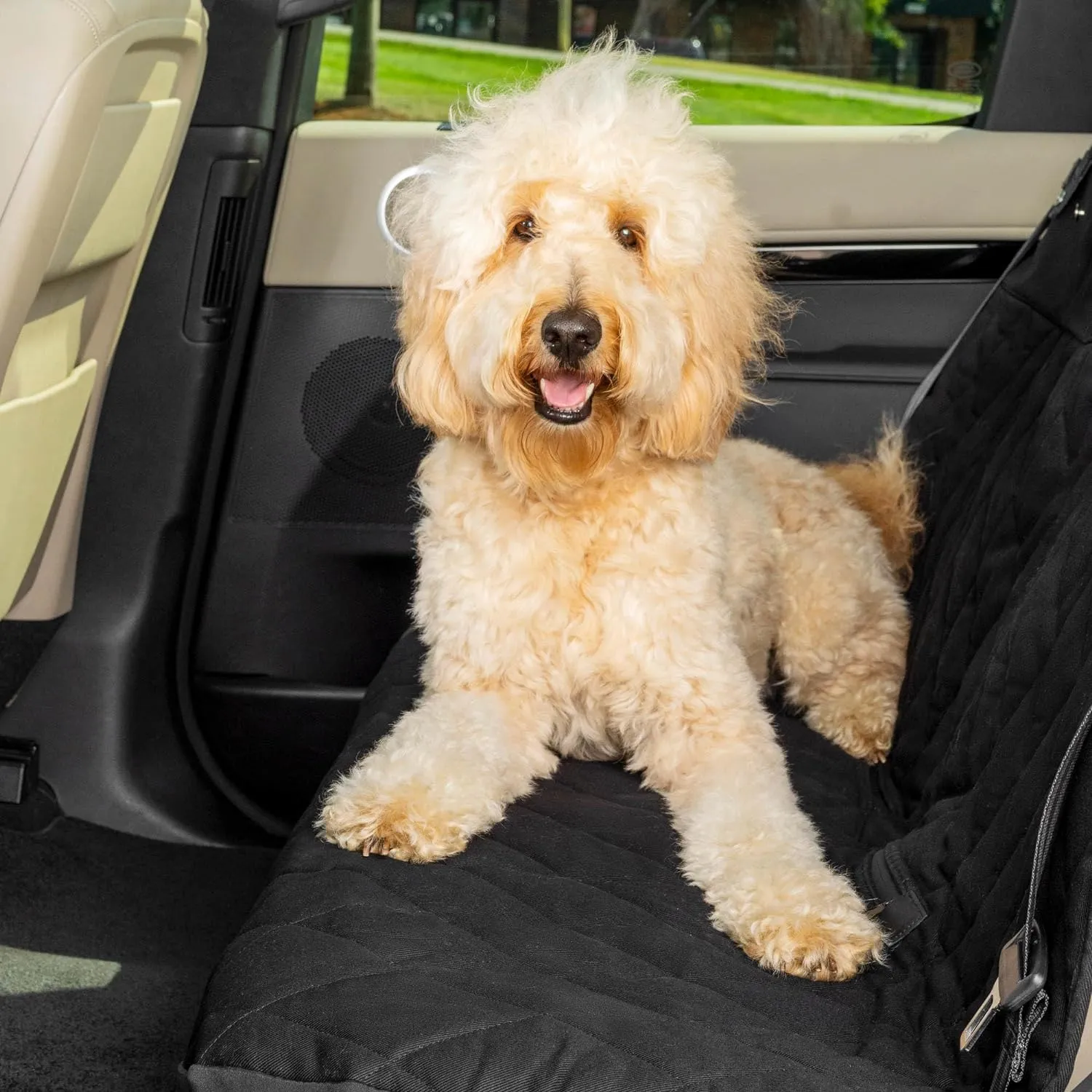 PetSafe Happy Ride Quilted Bench Seat Cover – Waterproof and Durable – Machine Washable – Fits Most Cars, Trucks and SUVs – Backseat Protection for Pet Paws, Scratches and Dog Hair
