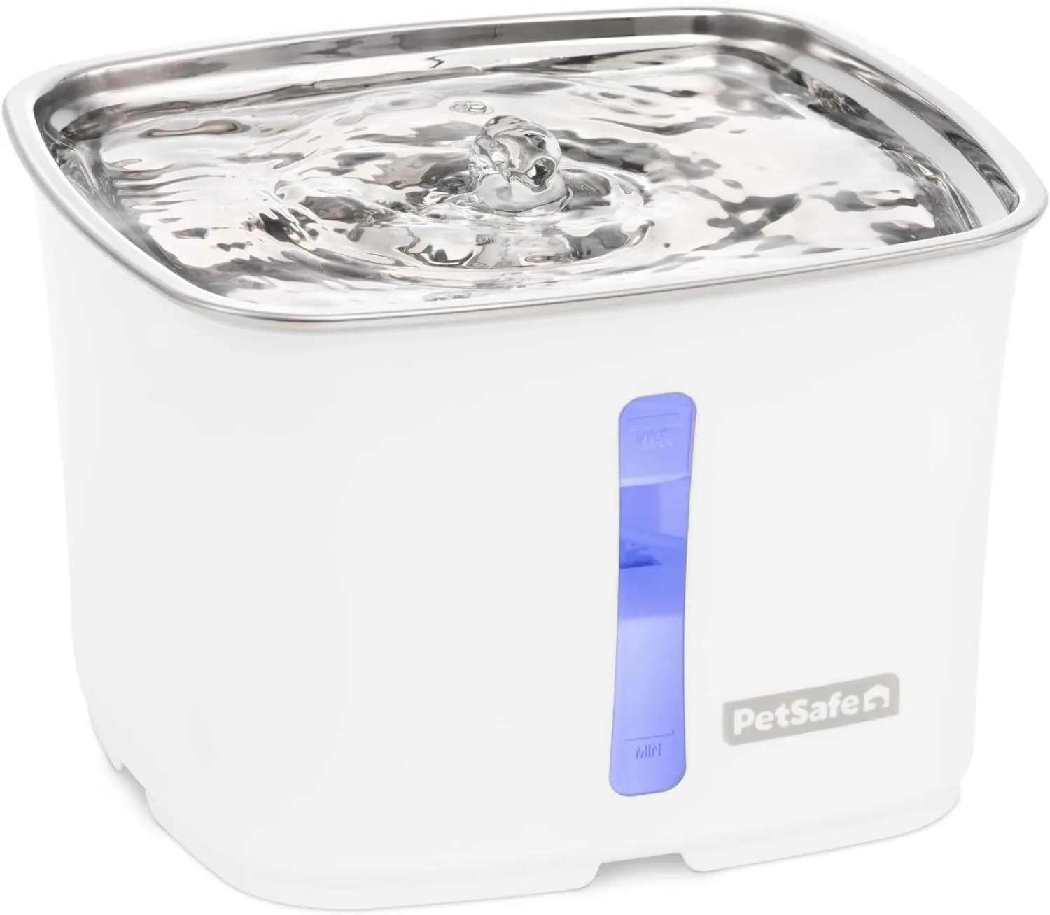 PetSafe Viva Cat Water Fountain (64oz/1.8L) – Indoor Water Dispenser for Cats and Small Dogs, Stainless-Steel Bowl with Whisper Quiet Pump, Dishwasher Safe, Easy to Clean, Water Filters Included