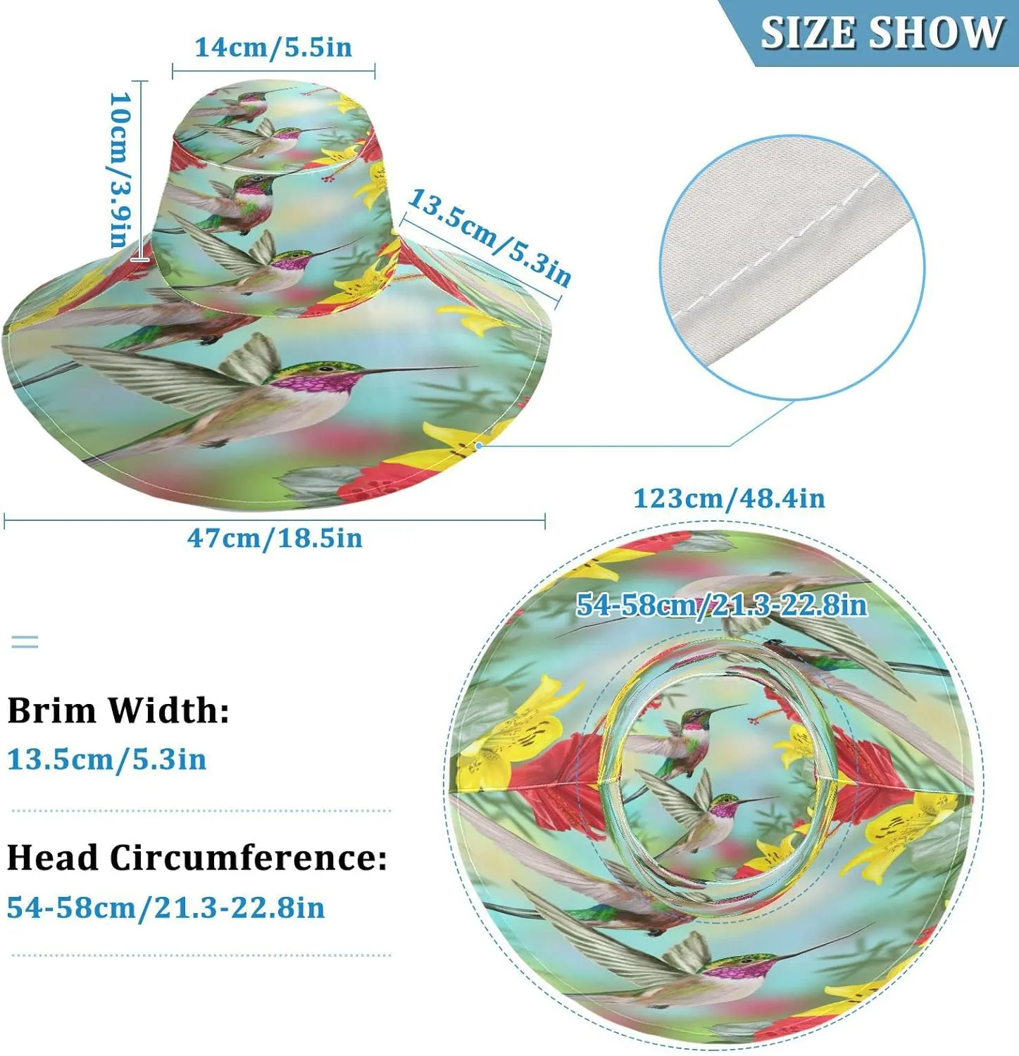 Pfrewn Women's Gardening Hat Wide Brim Sun Hats Waterproof Foldable UV Protection Hat for Garden