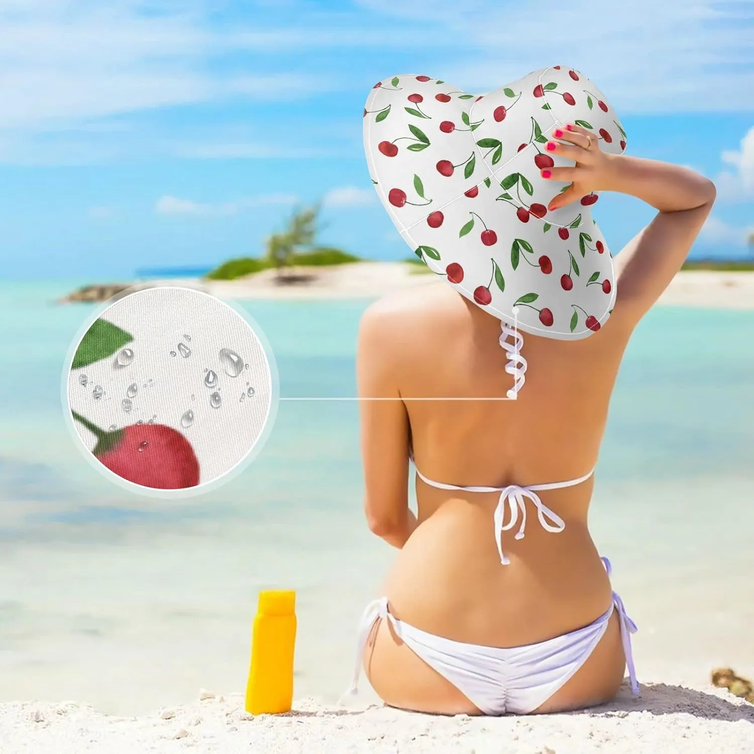 Pfrewn Women's Summer Wide Brim Sun Hats Waterproof Foldable Sun UV Protection Hat Gardening Hat for Garden
