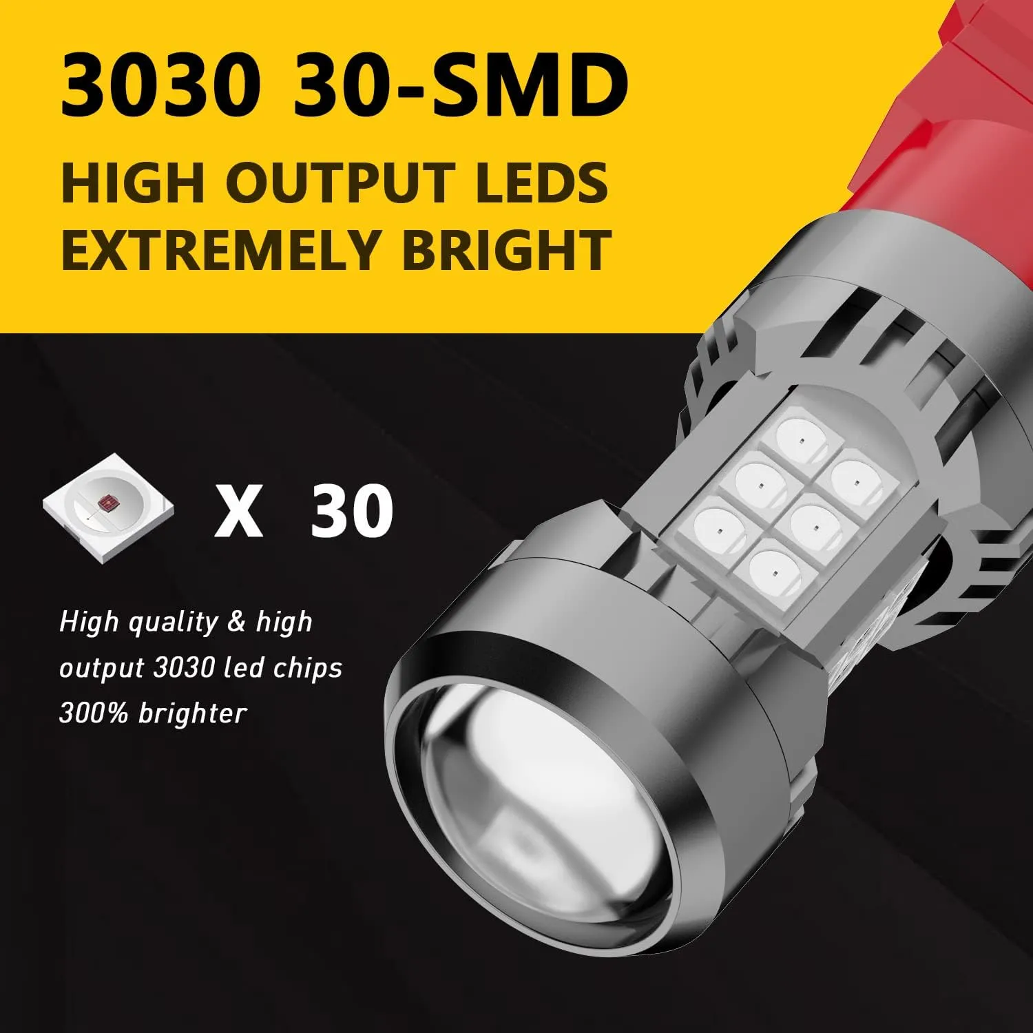 PHINLION 3157 LED Bulb Red, Super Bright 3030 30-SMD 3056 3057 4157 3047 4057 3457 LED Brake Tail Stop Turn Signal Blinker Lights Replacement for Car, Truck, Motorcycle