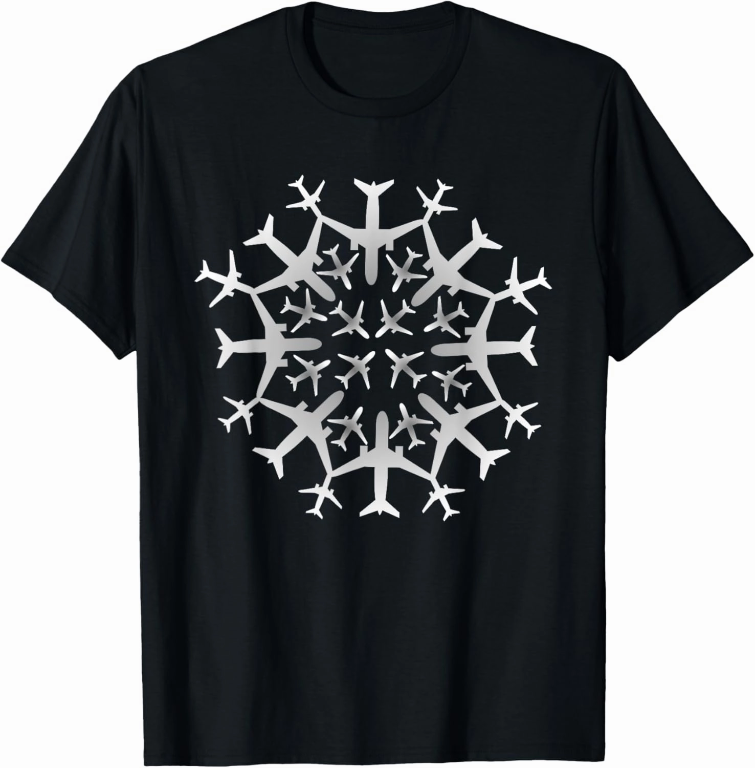 Pilot Gift Snowflake Airplanes Christmas Snow Aviation Plane T-Shirt