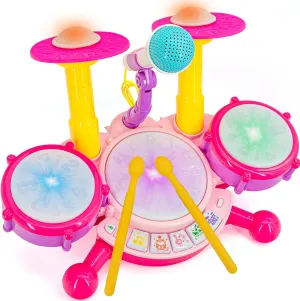Pink Drum Set for Girls – Toddler Musical Instrument Kit