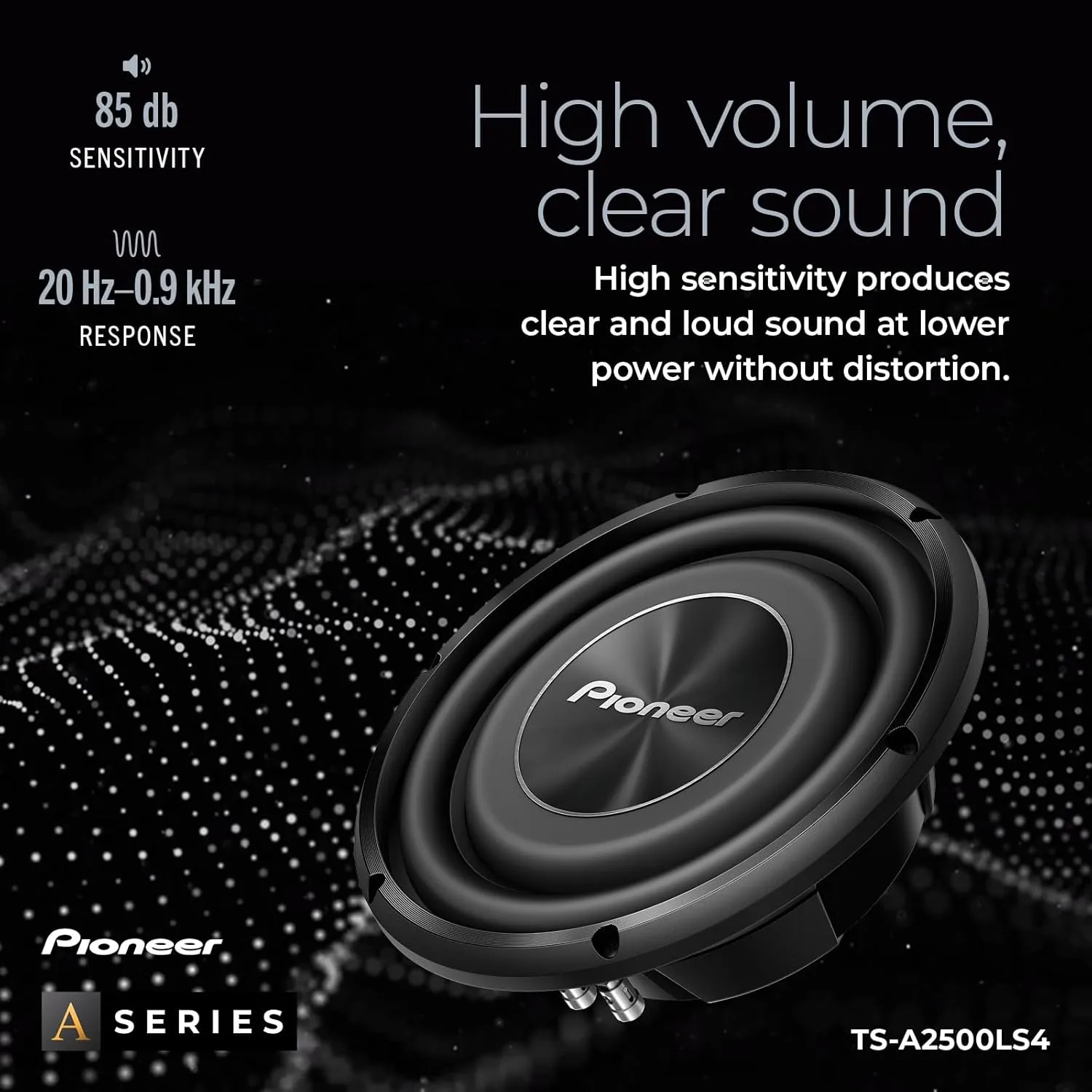Pioneer TS-A2500LS4 10” Shallow Mount Component Subwoofer, 1200 Watts Max Power