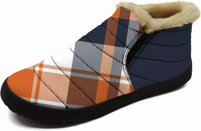 Plaid Buffalo Snow Boots for Men Women Winter Shoes Low Top Fashion Sneakers Slip on Ankle Booties Valentines Day Gifts