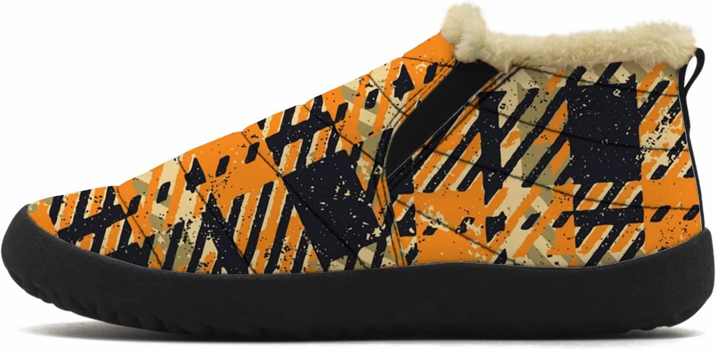 Plaid Buffalo Snow Boots for Men Women Winter Shoes Low Top Fashion Sneakers Slip on Ankle Booties Valentines Day Gifts