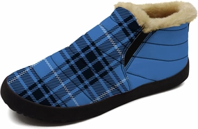 Plaid Buffalo Snow Boots for Men Women Winter Shoes Low Top Fashion Sneakers Slip on Ankle Booties Valentines Day Gifts