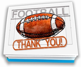 Play Strong Football Thank You Note Cards 12-Pack (4.25"x5.5") Illustrated Sports Powercard Note Card Set 12-Pack Perfect for Football Players, Coaches, Fans and Fanatics - They'll Love 'Em!