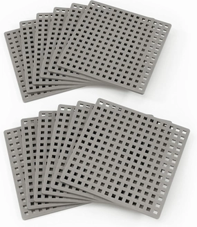 PLUS PLUS – Gray Baseplate, 12 Pack – Base Accessory for Building and displaying Creations, 4.5 X 4.5 inches, Construction Building STEM | STEAM Toy for Kids