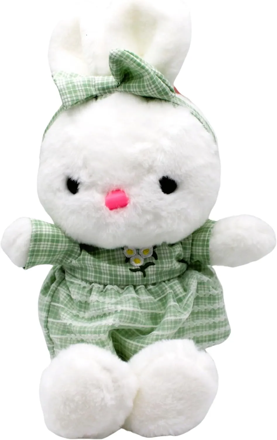 Plush Bunny Rabbit 15" Toy Doll, Soft Stuffed Animal, Easter Basket Gift, Nursery Decor, Girl Birthday Gift Idea (Green)