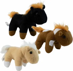 Plush Horses Assortment 4" - Horse Toys for Girls and Boys, Decorations, Animal Toys for Toddlers, Party Favors, Piñata Stuffer, Carnival Prize, Back to School Supplies - 12 Pcs