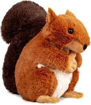 Plush Squirrel Stuffed Animal, Huggable Furry Squirrel Toy for Kids Birthday Boys Girls Babies Bedtime Gift, 9.5"