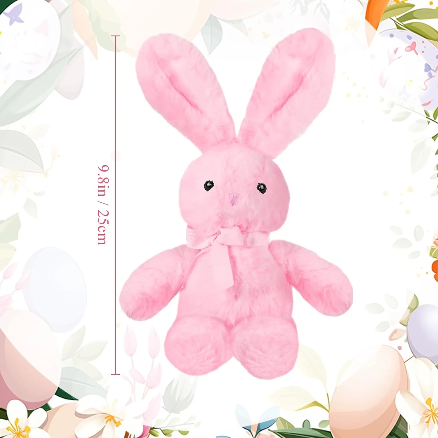 Plush Stuffed Animals cute 9.84'' Cuddly Toys Soft Plushies with Bowtie Macaron Color for Party Basket Stuffers Mother's Day Birthday Weeding Baby Shower Gifts(12 Pcs,Bunny)