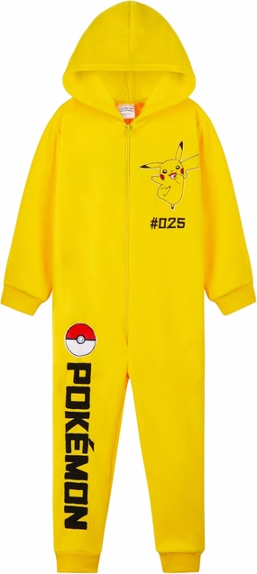 Pokemon Boys Novelty Fleece Sleepsuit, Warm Hooded Fleece - Boys Gifts