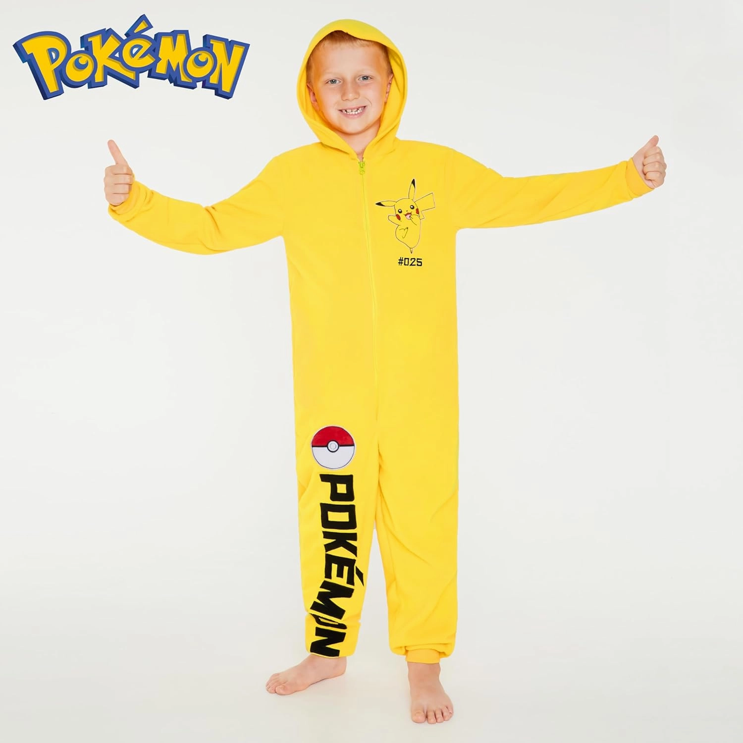 Pokemon Boys Novelty Fleece Sleepsuit, Warm Hooded Fleece - Boys Gifts