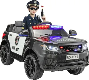 Police Car Ride On TOBBI Kid Car Cop Car for Kids to Drive with Parent Remote 12V Big Police Car Toys for Boys Toddler Electric Police Cars for Kids Ages 3-6 with Lights and Siren, Black