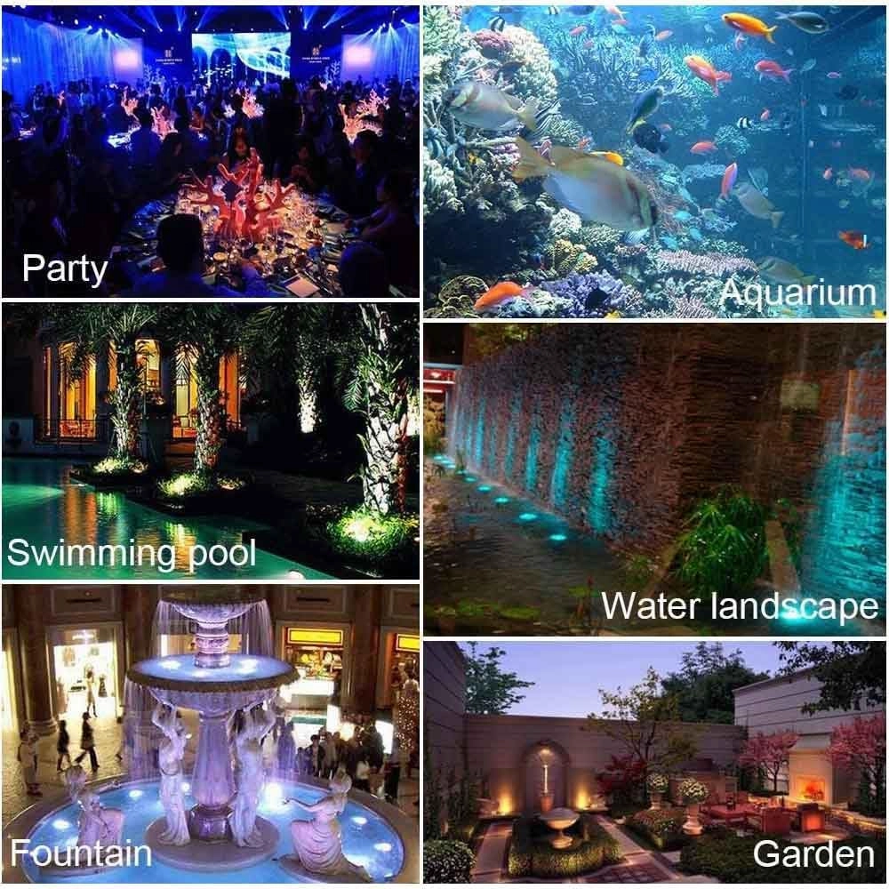 Pond Lights Underwater LED RGB Colored Fountain Lights IP68 Waterproof Spotlight Timing Adjustable Submersible Spot Lights for Fish Pond Garden Lawn Yard Waterfall (Set of 3)
