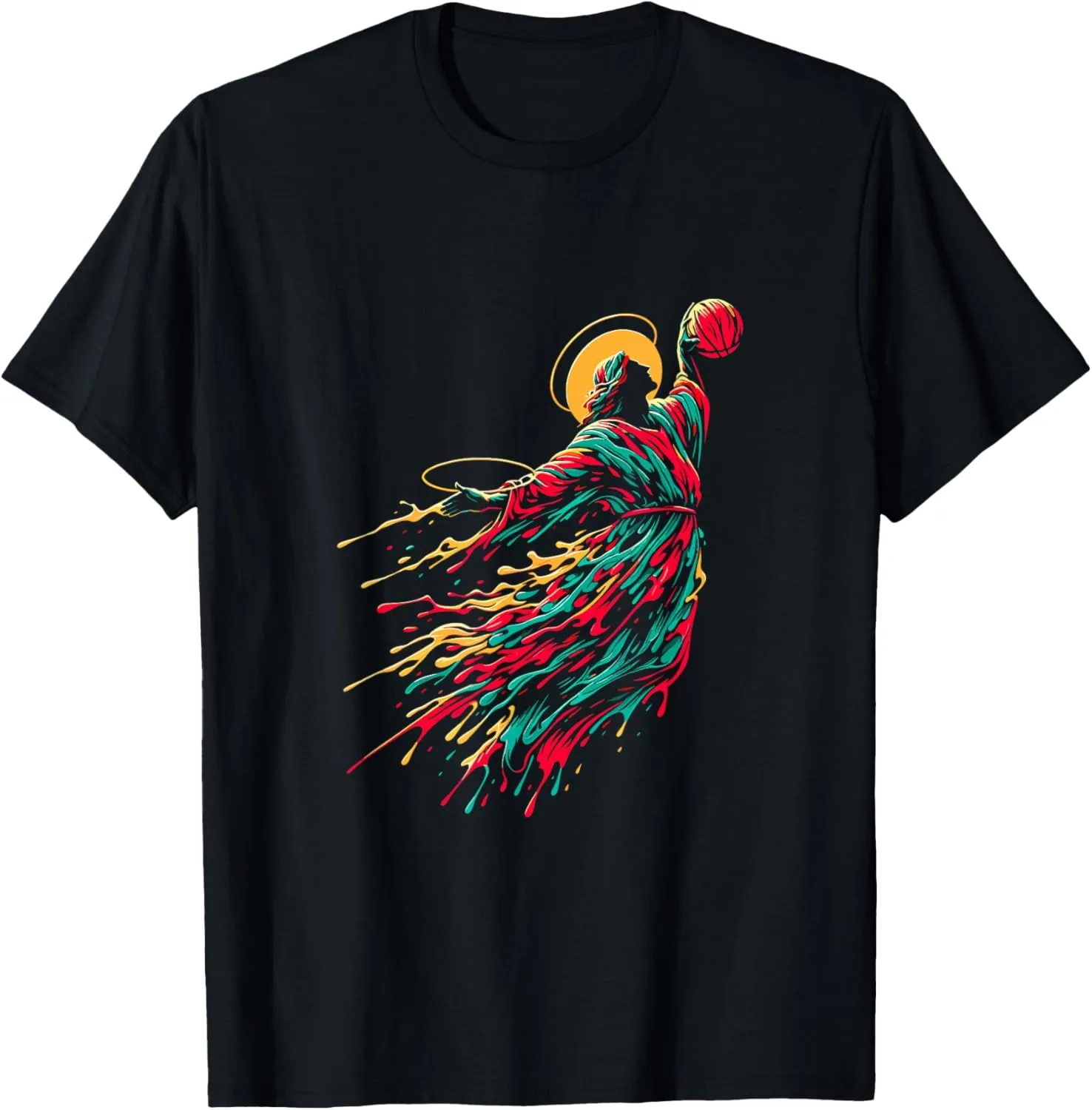 Pop Art Jesus Dunk - Bold Basketball Vector T-Shirt