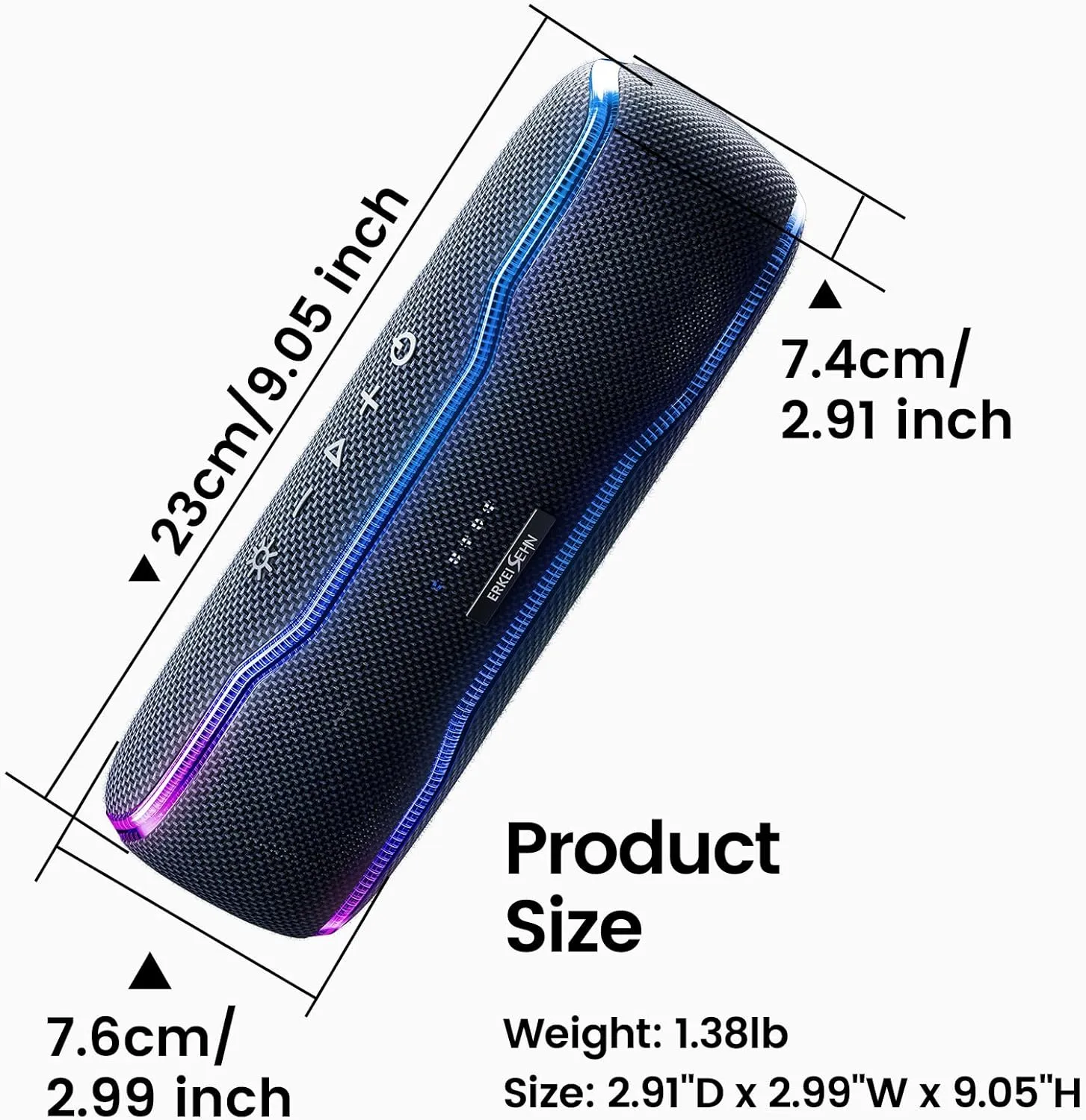 Portable Bluetooth Speaker, IPX7 Waterproof Wireless Speakers with Colorful Flashing Lights, 25W Super Bass 24H Playtime, 100ft Range, TWS Pairing for Outdoor, Home, Party, Beach, Birthday Gift