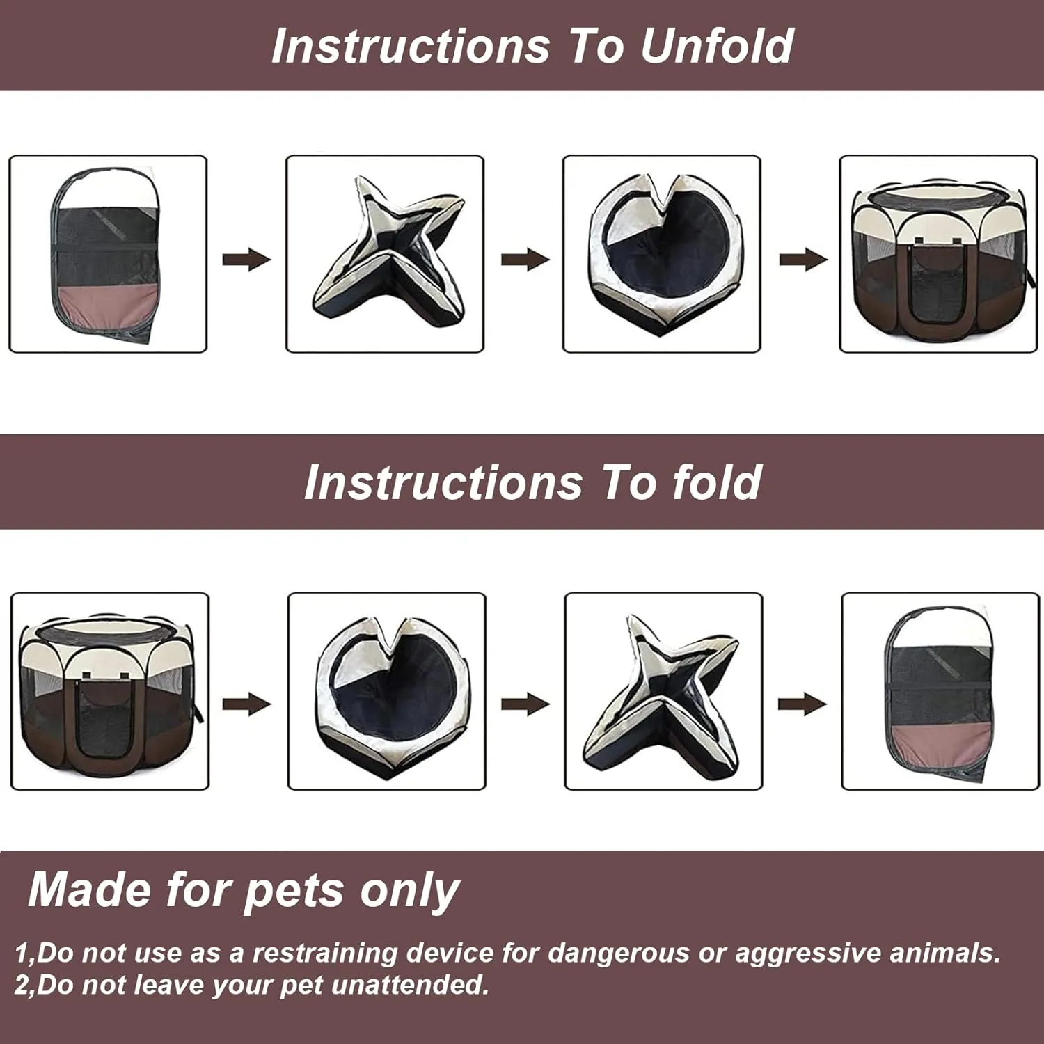 Portable Foldable Pet Dog Cat Playpen and Puppy playpen Pet Tent with Carrying Case Collapsible Travel Bowl Indoor/Outdoor Use with Water Resistant and Removable Shade Cover