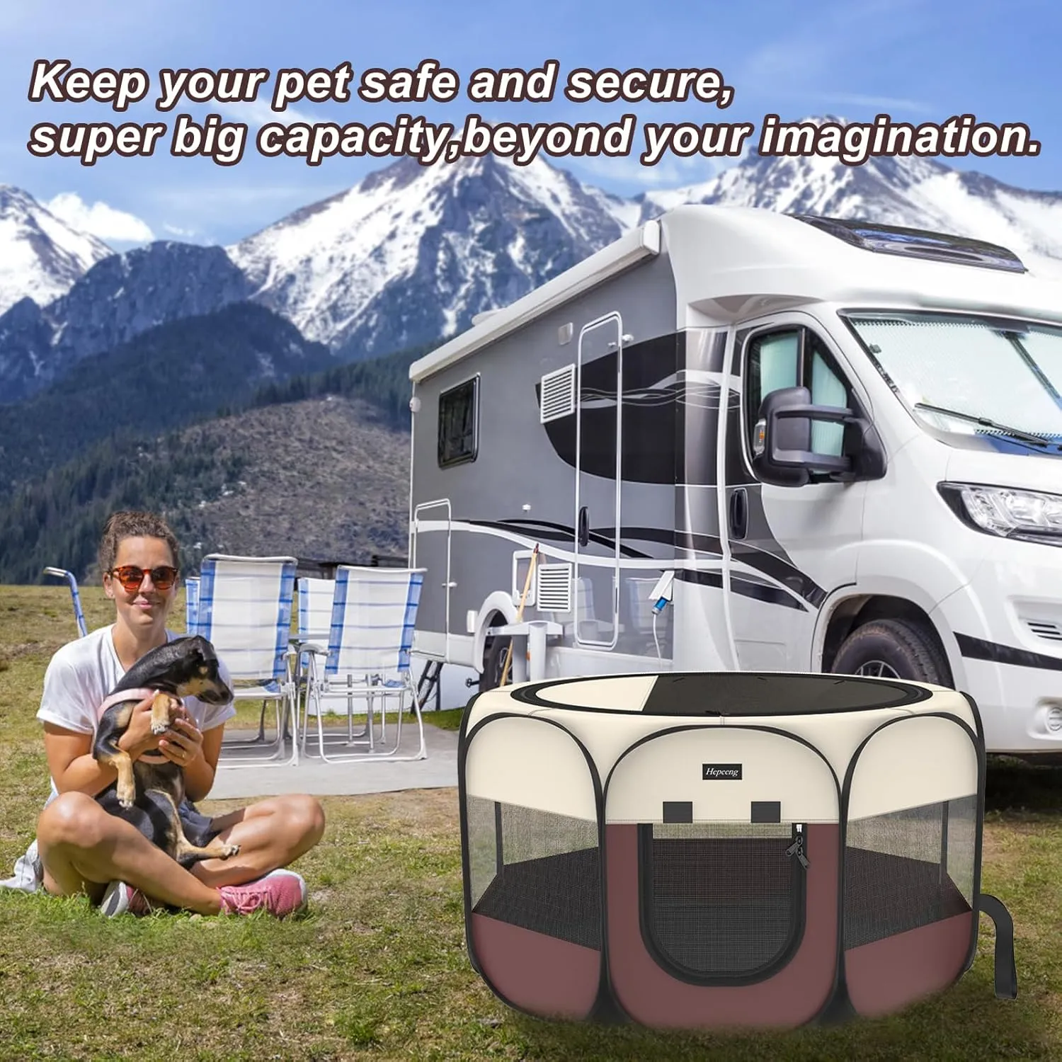 Portable Foldable Pet Dog Cat Playpen and Puppy playpen Pet Tent with Carrying Case Collapsible Travel Bowl Indoor/Outdoor Use with Water Resistant and Removable Shade Cover