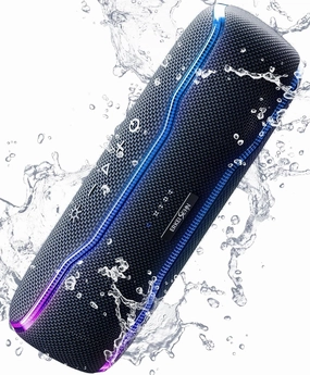 Portable Bluetooth Speaker, IPX7 Waterproof Wireless Speakers with Colorful Flashing Lights, 25W Super Bass 24H Playtime, 100ft Range, TWS Pairing for Outdoor, Home, Party, Beach, Birthday Gift