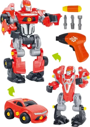 PowerTRC 3-in-1 Take Apart Robot Toy – STEM Learning Construction Set with Power Drill for Kids, Educational Building Toys for Boys and Girls, Ages 3 and Up