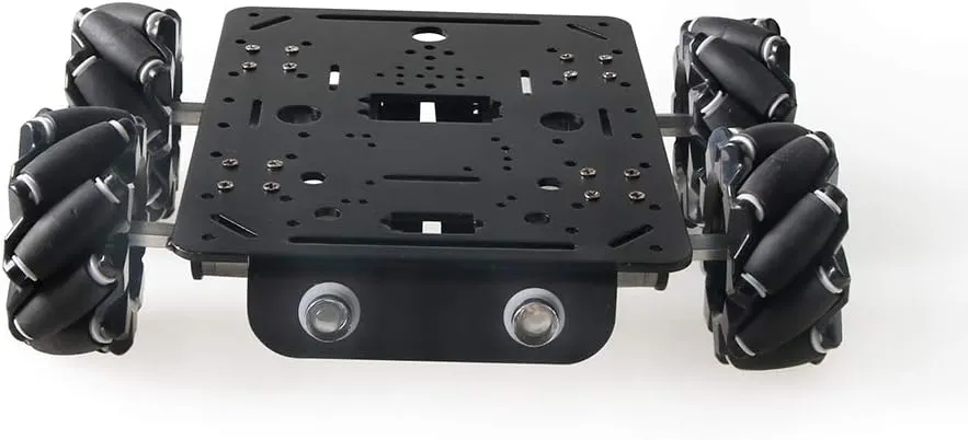 Premium 4WD Smart Mecanum Wheel Car Chassis for Arduino/Raspberry pi, ROS Metal Robot Platform with 80mm Mecanum Omni Wheel & DC Motor with Encoder, DIY Smart RC Robot Car Chassis DIY Learning Kit