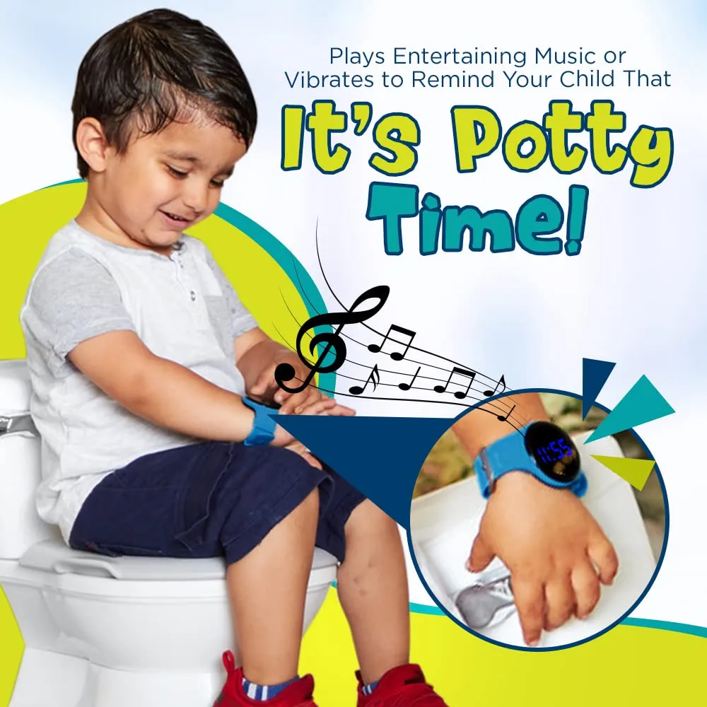 Premium Potty Training Watch - Toilet Training Timer - Rechargeable Water Resistant Digital Watch Reminder to Go Potty Vibrates and Plays Music Keeps Your Child Entertained at Potty Time