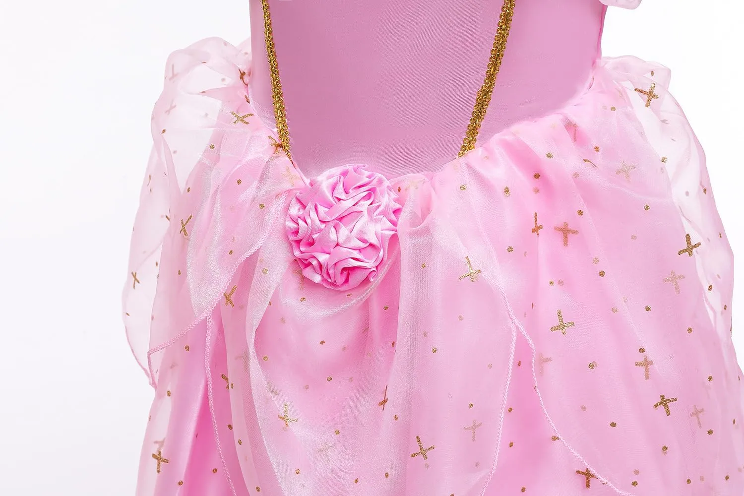 Princess Aurora Costume for Girls Birthday Party Outfit Halloween Cosplay Dress up with Accessories for 3T