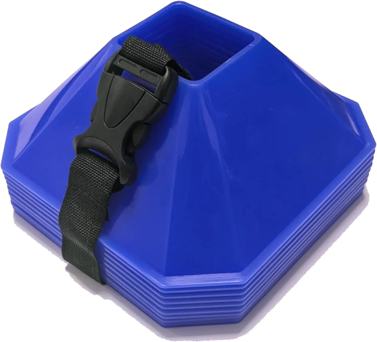 Pro Square Training Cones (Set of 10) - APEX PRO Sports - Training Cones with Carry Strap for Training, Soccer, Football, Basketball,Kids and Other Sports and Games