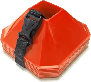 Pro Square Training Cones (Set of 10) - APEX PRO Sports - Training Cones with Carry Strap for Training, Soccer, Football, Basketball,Kids and Other Sports and Games
