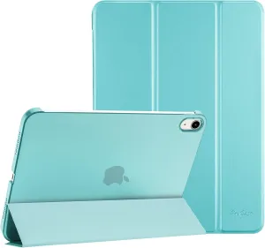 ProCase for iPad (A16) 11th Generation 11 Inch 2025/ iPad 10th Generation 10.9 Inch 2022 Case, Slim Smart Cover with Translucent Hard Shell Back, Supports Touch ID, Auto Wake/Sleep -Aqua
