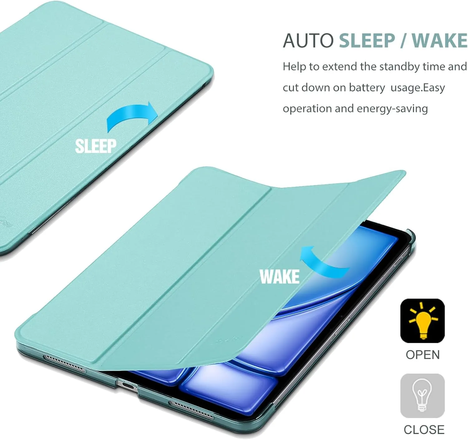 ProCase Smart Case for iPad Air 11-inch M3 M2 2025 2024/10.9 Air 5th 4th Generation 2022 2020, Protective Cover for Air 5 4 -Airblue