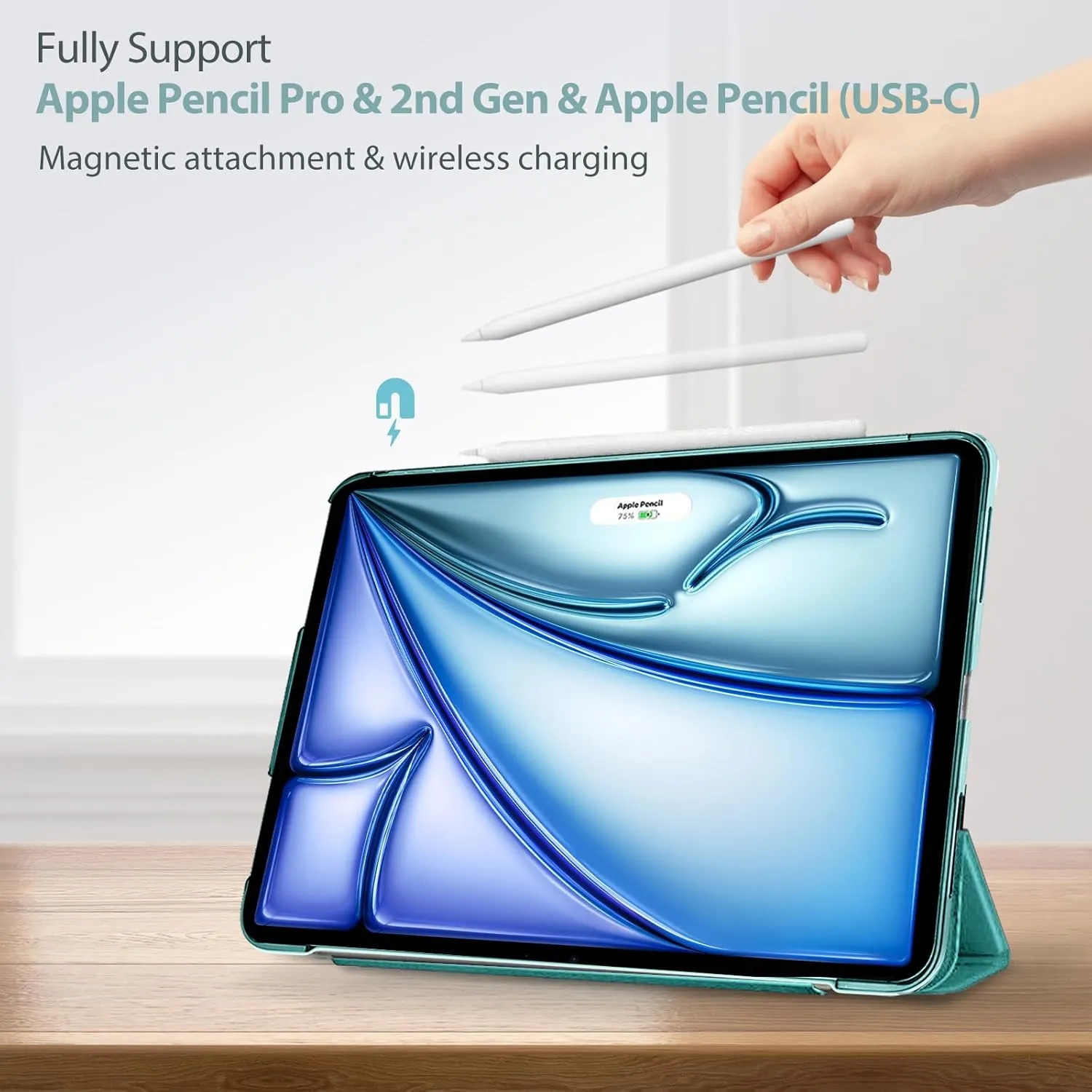 ProCase Smart Case for iPad Air 11-inch M3 M2 2025 2024/10.9 Air 5th 4th Generation 2022 2020, Protective Cover for Air 5 4 -Airblue