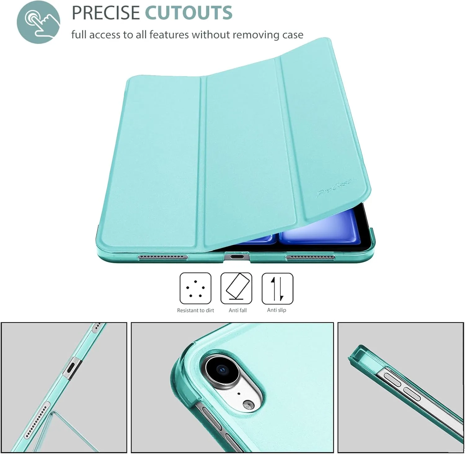 ProCase Smart Case for iPad Air 11-inch M3 M2 2025 2024/10.9 Air 5th 4th Generation 2022 2020, Protective Cover for Air 5 4 -Airblue