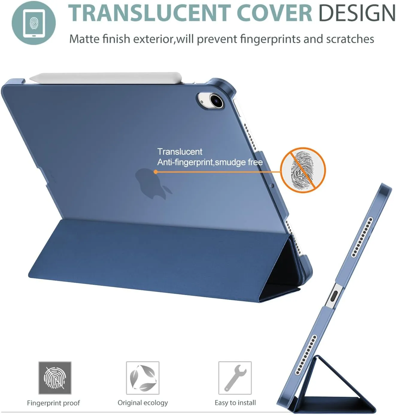ProCase Smart Case for iPad Air 11-inch M3 M2 2025 2024/10.9 Air 5th 4th Generation 2022 2020, Protective Cover for Air 5 4 -Darkblue