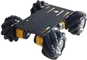 Professional 60mm Mecanum Wheel Car Chassis MC100 for Arduino/Raspberry pi/Micobit, Remote Control 4WD Metal Smart Robot Car Chassis Kit Omnidirectional Wheel with DC TT Motor DIY Toy AI ROS STEAM