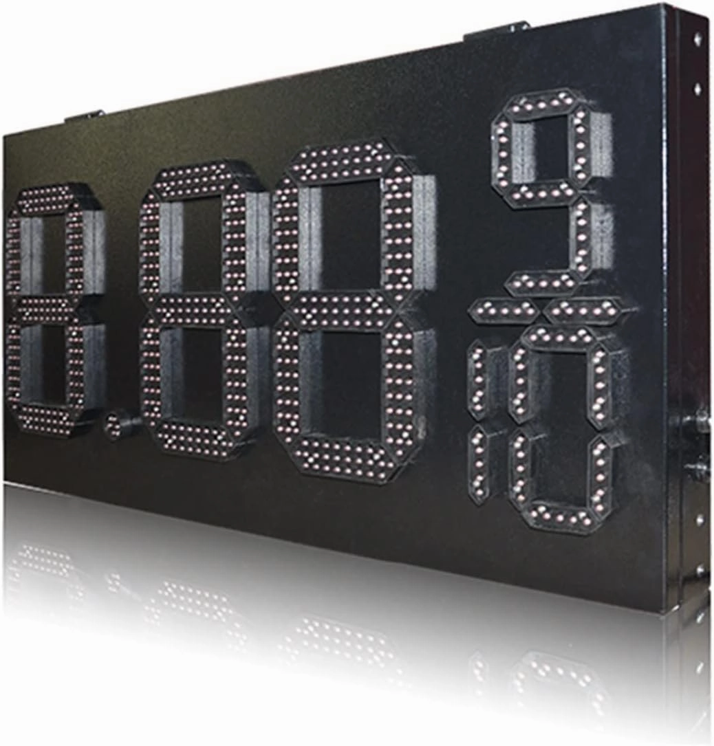 Protable Gym Timer 12 INCH RED Rainproof 8.88 Format 9/10 Gas Station Led Sign Wall Mounted Gas Station Oil Price Label Price Screen Outdoor Digital Visibility (3 Digit Countdown 1)