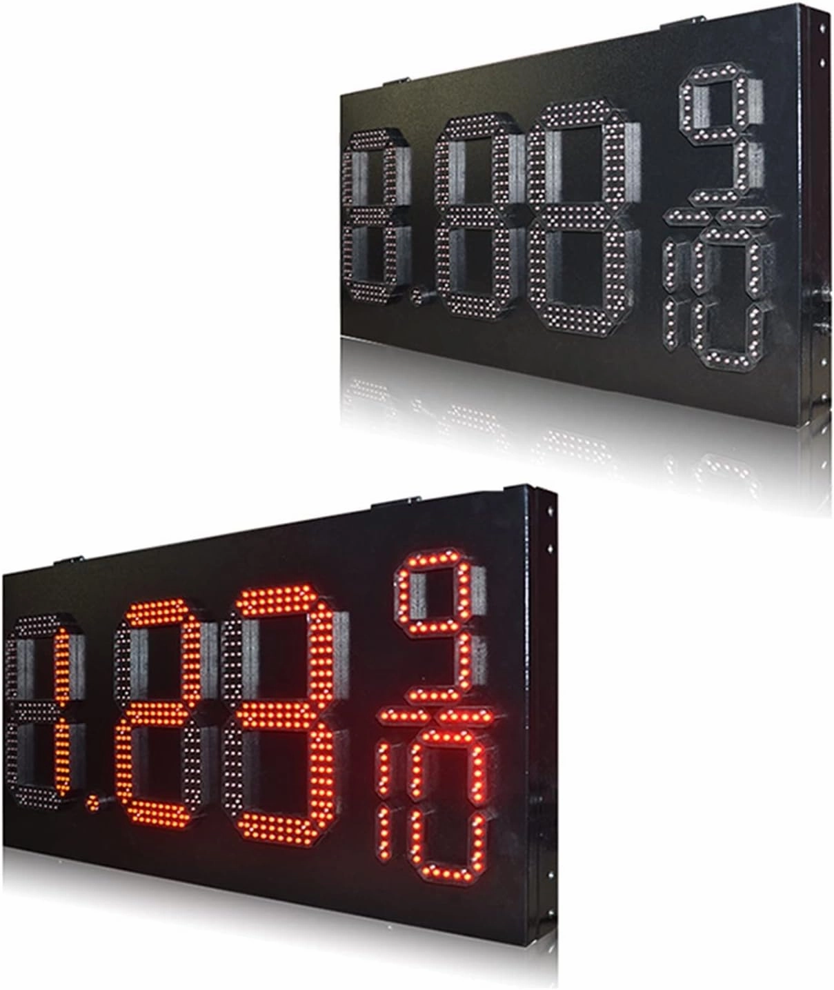 Protable Gym Timer 12 INCH RED Rainproof 8.88 Format 9/10 Gas Station Led Sign Wall Mounted Gas Station Oil Price Label Price Screen Outdoor Digital Visibility (3 Digit Countdown 1)