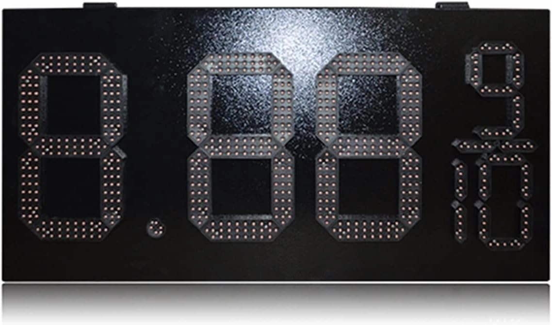 Protable Gym Timer 12 INCH RED Rainproof 8.88 Format 9/10 Gas Station Led Sign Wall Mounted Gas Station Oil Price Label Price Screen Outdoor Digital Visibility (3 Digit Countdown 1)